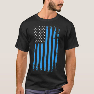 CAMISETA APOYO LA BANDERA AZUL DE LA POLICÍA EN ESTADOS UNI