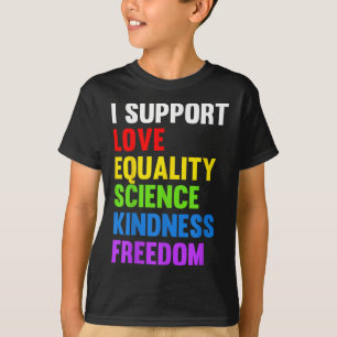 Camiseta Apoyo la Igualdad del Amor Ciencia Derechos Humano