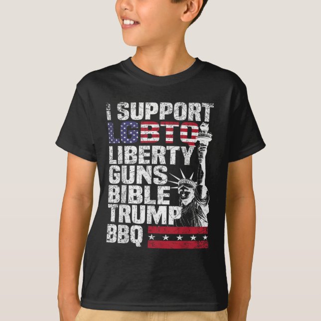 Camiseta Apoyo las armas de liberación de Lgbtq Bible Trump (Anverso)
