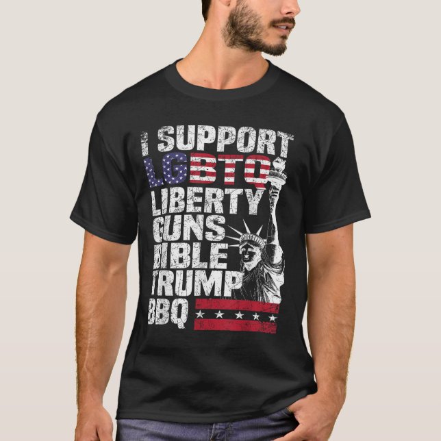 Camiseta Apoyo las armas de liberación de Lgbtq Bible Trump (Anverso)
