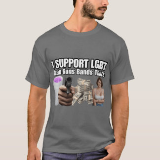Camiseta Apoyo LGBT Lean Guns Bandshots Acrónimo Divertido