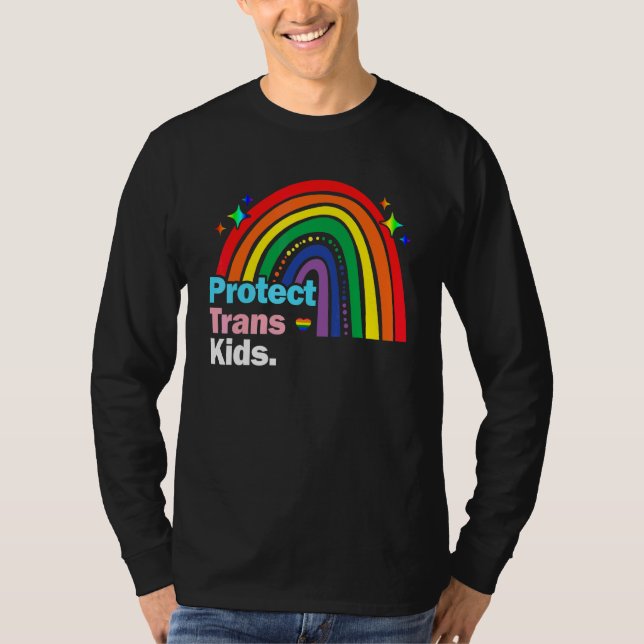 Camiseta Apoyo Lgbt Proteger El Orgullo Trans Lgbt Arcoiris (Anverso)
