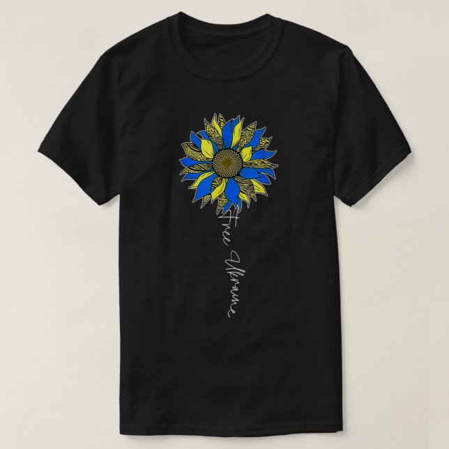 Camiseta Apoyo libre para la floración del sol en Ucrania (Diseño del anverso)