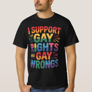 Camiseta Apoyo los derechos y los errores gays Aliado LGBTQ