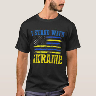 Camiseta Apoyo Me Mantengo Con Ucrania Bandera Americana Uc