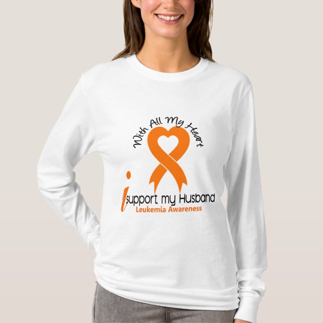 Camiseta Apoyo mi leucemia del marido (Anverso)