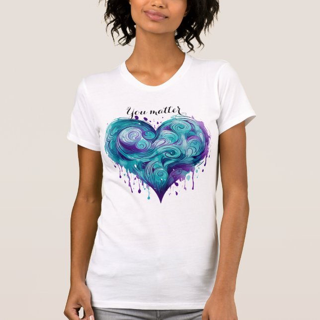 CAMISETA APOYO PARA LA CONCIENCIA SOBRE EL SUICIDIO PURPLE  (Anverso)