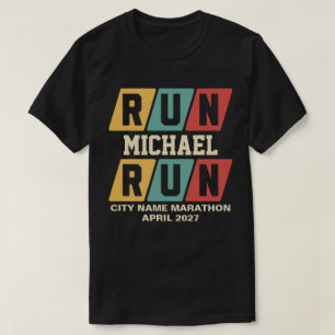Camiseta Apoyo para Maratón con Nombre Personalizado Retro