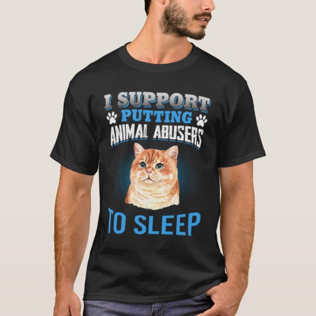 Camiseta APOYO PONER A LOS ABUSOS ANIMALES A DORMIR Camiset (Anverso)