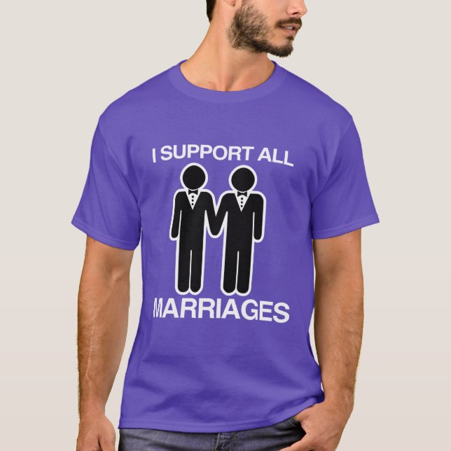 CAMISETA APOYO TODAS LAS BODAS IGUALMENTE GAY - (Anverso)