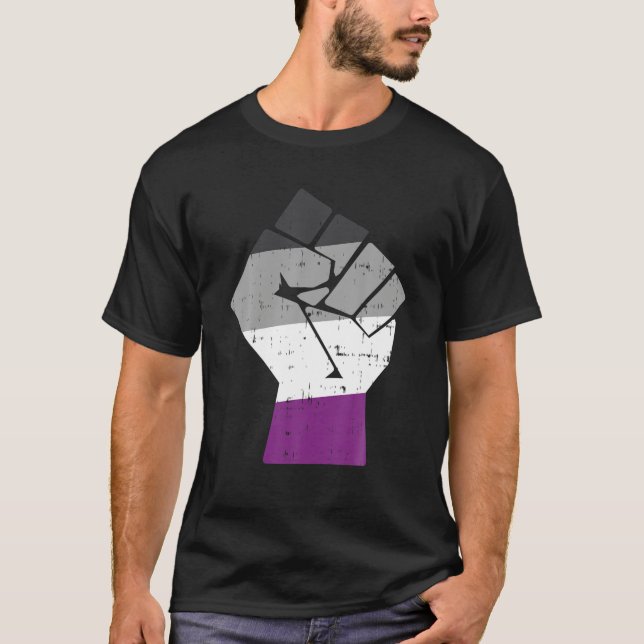 Camiseta Apoyos de la bandera del orgullo de hielo asexual  (Anverso)