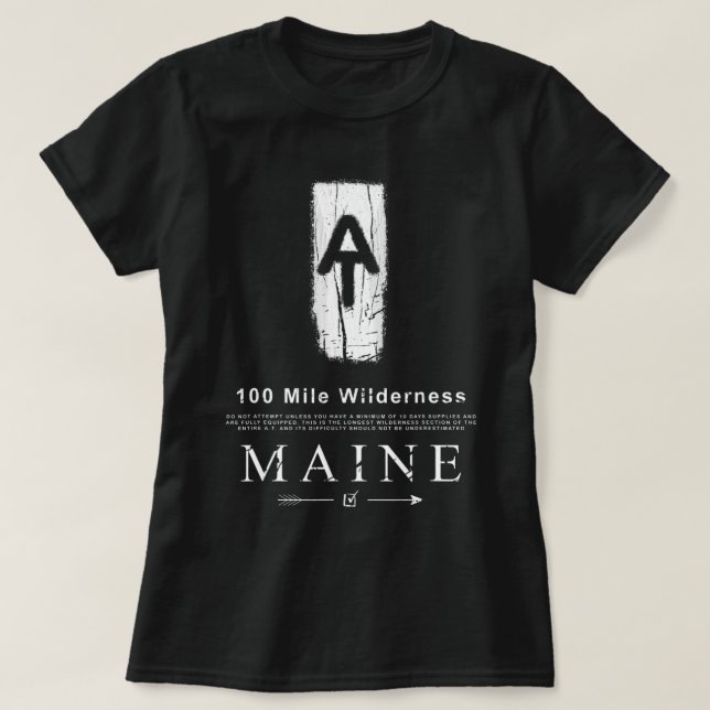 Camiseta Appalachian Trail Blaze 100 Mile Wilderness Maine (Diseño del anverso)