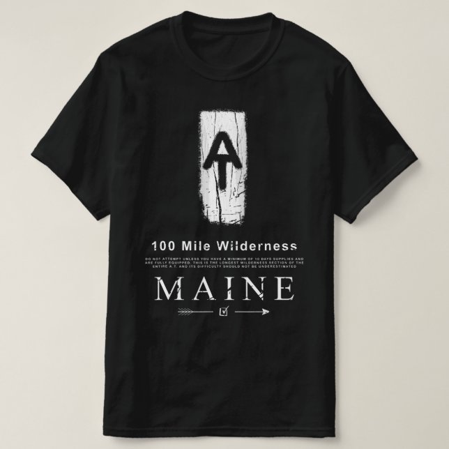 Camiseta Appalachian Trail Blaze 100 Mile Wilderness Maine  (Diseño del anverso)