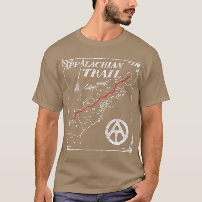 Camiseta Appalachian Trail Map Retro Vintage (Anverso)
