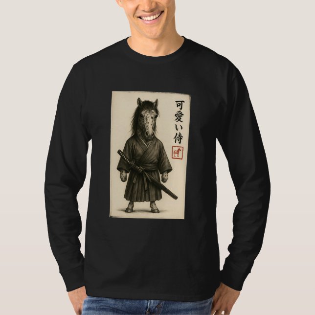 Camiseta Appaloosa Horse Samurai Ink Art Sumi-e Style Novel (Anverso)