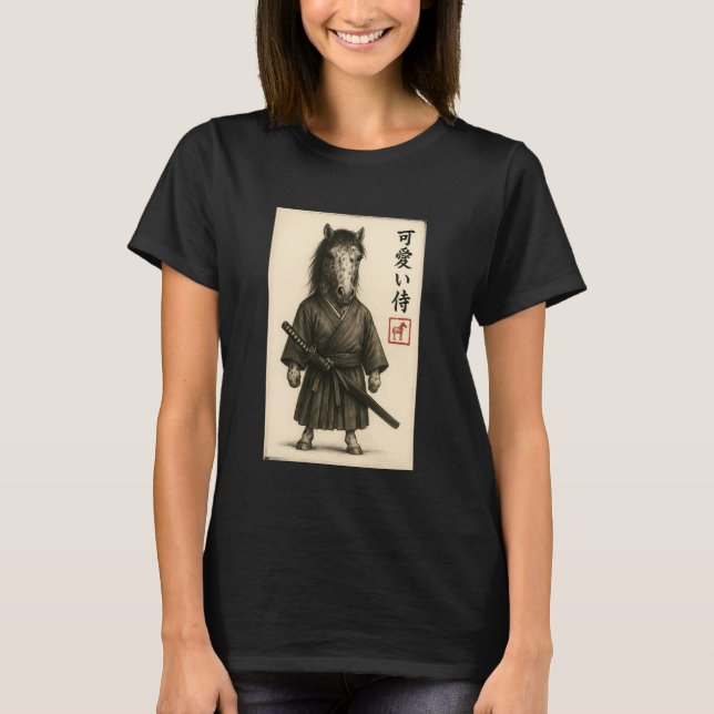 Camiseta Appaloosa Horse Samurai Ink Art Sumi-e Style Novel (Anverso)