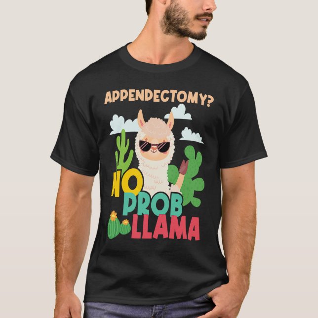 Camiseta Appendectomy No Problem Llama  Appendix Recovery S (Anverso)