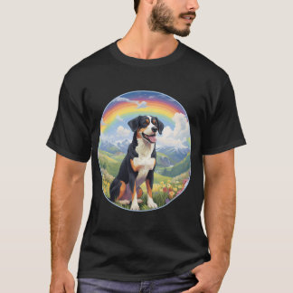 Camiseta Appenzeller Sennenhund Rainbow Bridge Cute Puppy