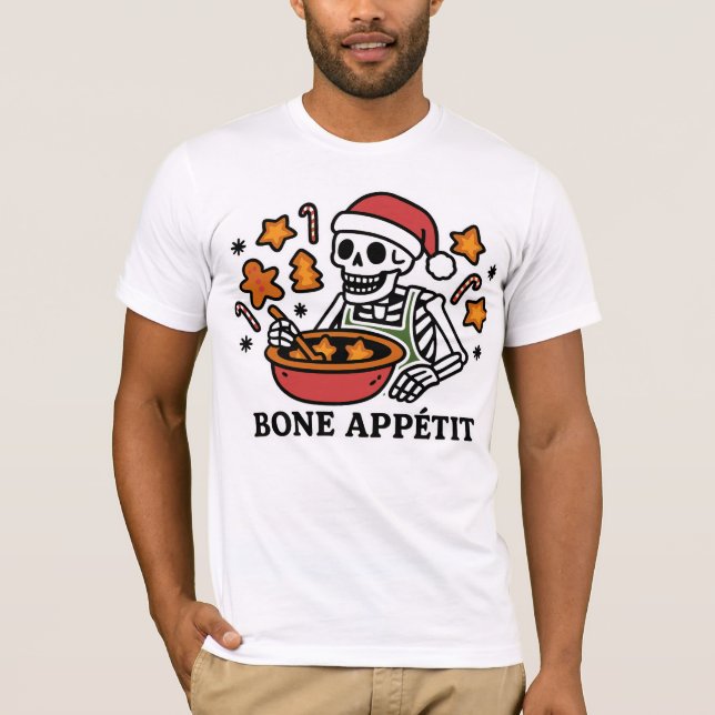 Camiseta Appétit óseo: Funny Navidades de Skeleton horneand (Anverso)