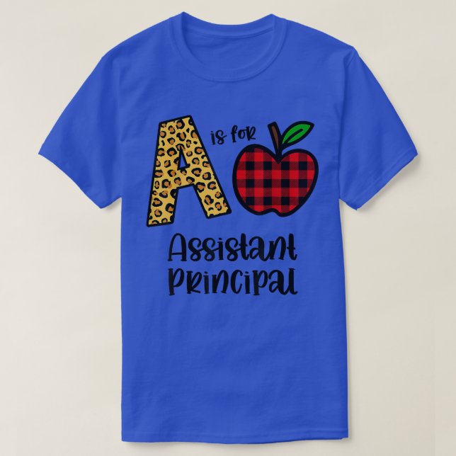Camiseta Apple A Is For Assistant Principal, Back To School (Diseño del anverso)