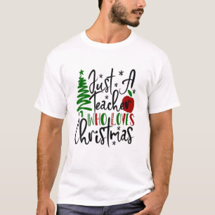 Camiseta Apple, árbol de navidad, solo un profesor que ama