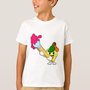 Camiseta Apple como pintador con pincel de pintura