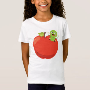 Camiseta Apple con gusano lindo