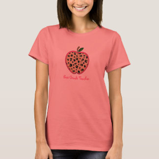 Camiseta Apple de impresión de leopardo de primer grado par