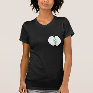 Camiseta Apple diseña en el verde, blanco y negro.