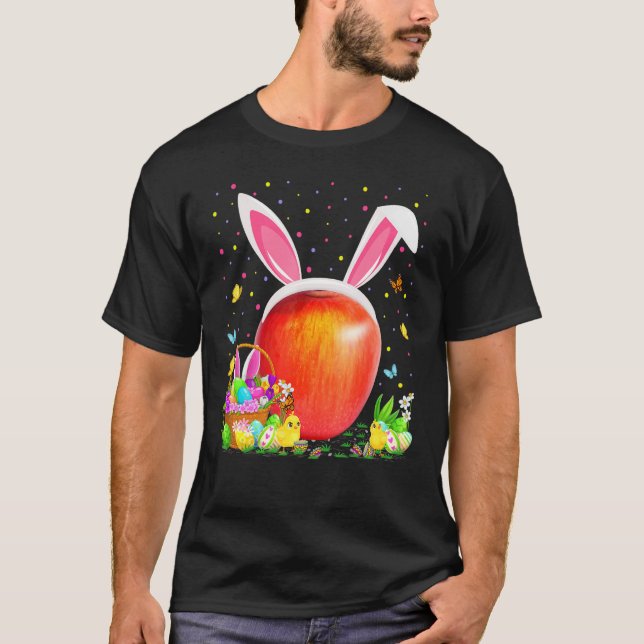 Camiseta Apple Fruit Easter Egg Hunt Bunny Apple Easter Sun (Anverso)