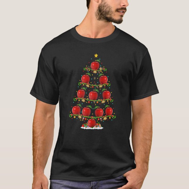 Camiseta Apple Fruit ilumina Navidad Navidades de Santa App (Anverso)