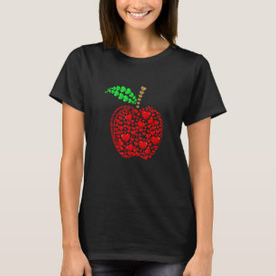 Camiseta Apple Hearts Background Teacher St