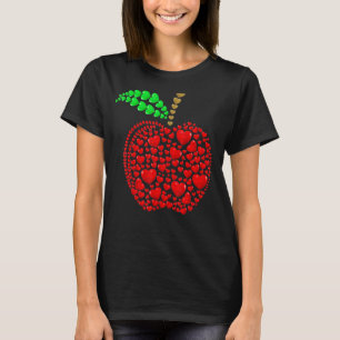 Camiseta Apple Hearts Background Teacher St