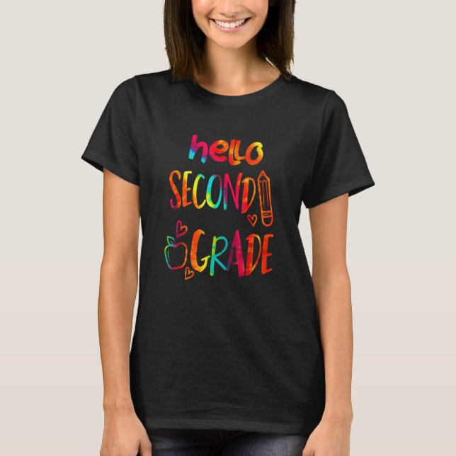 Camiseta Apple Hello Second Grade 2nd First Day Of School (Anverso)