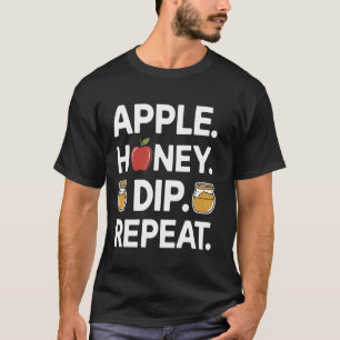 Camiseta Apple Honey Dip repite graciosa Rosh Hashanah Juda