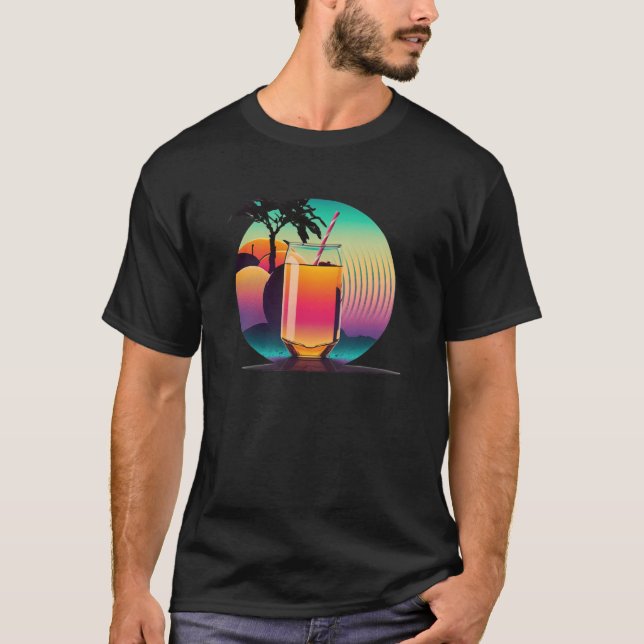 Camiseta Apple Juice Synthwave 80s Retrowave Aesthetic (Anverso)