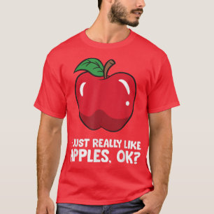 Camiseta Apple Lover Me Gusta Realmente Las Manzanas, Ok
