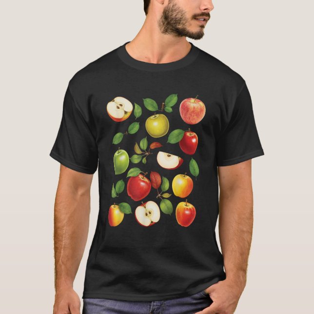 Camiseta Apple Picker de variedades de Apple de diferentes  (Anverso)