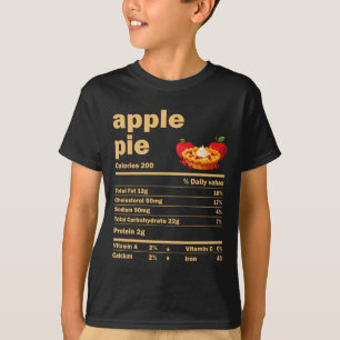 Camiseta Apple Pie Nutrition Hechos Divertido Día de Acción