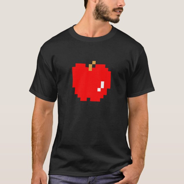 Camiseta Apple Pixel 8 bit Arcade Video Game Matching Costu (Anverso)