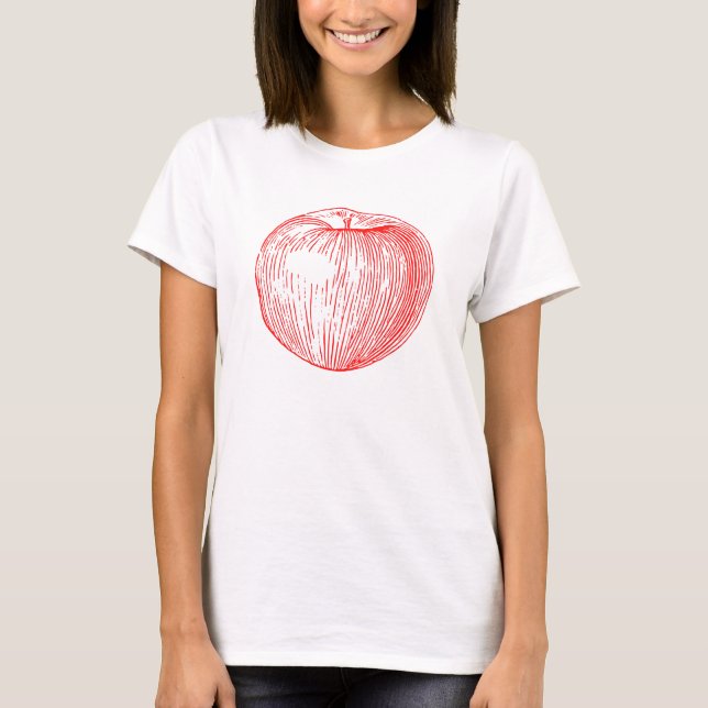 Camiseta Apple Red Letterpress de Candy (Anverso)