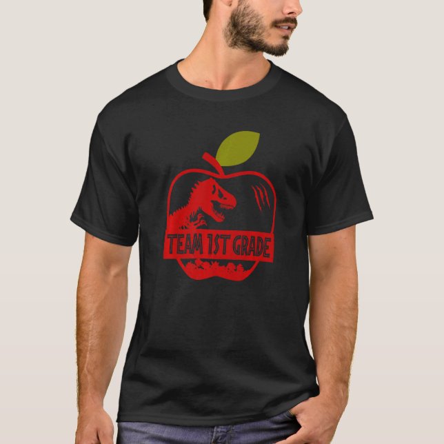 Camiseta Apple Rex Dinosaur Back To School Team 1st Grade   (Anverso)