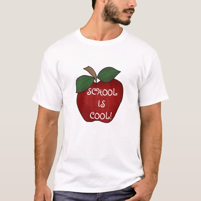 Camiseta Apple rojo enseña es fresco (Anverso)