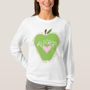Camiseta Apple rosado y verde del quinto profesor del grado