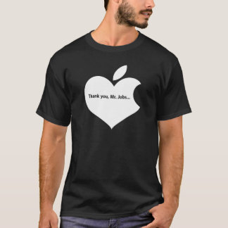 Camiseta APPLE THANK YOU MR JOBS text onblack