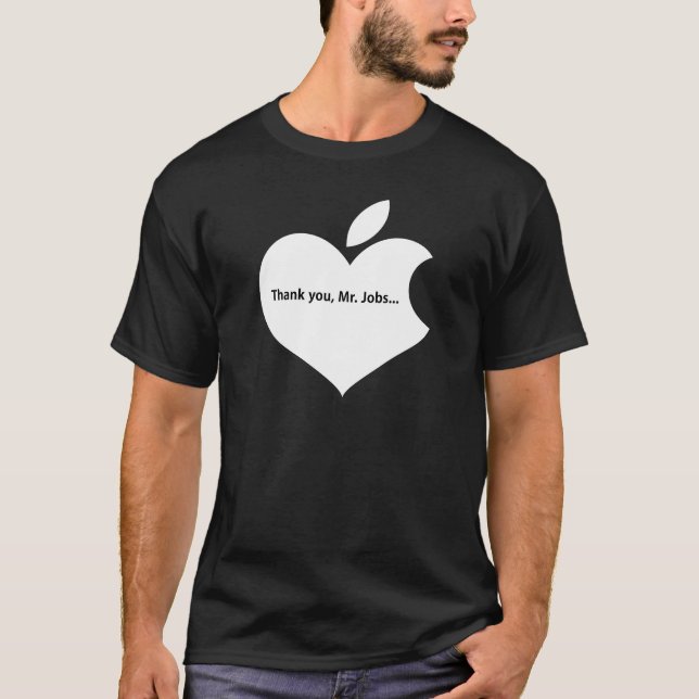 Camiseta APPLE THANK YOU MR JOBS text onblack (Anverso)