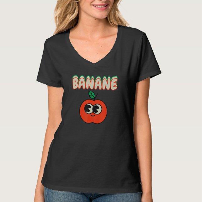 Camiseta Apple with banana spring summer party vegan fruit  (Anverso)
