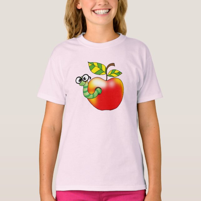 Camiseta Apple y Gusano, de vuelta a la escuela (Anverso)