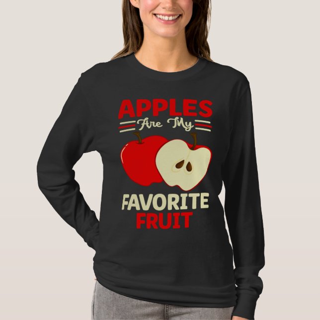 Camiseta Apples Are My Favorite Fruit Cute Fruit Eater Bask (Anverso)