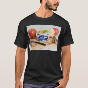 Camiseta Applesauce con canela en tazón de gres